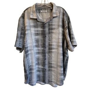 Tommy Bahama Shibori Bay Men's Silk Camp Shirt Slate Men's XXL‎ EUC
